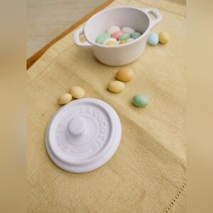 Staub La Cocotte White Ceramic Mini Dutch Oven Casserole Dish with Lid 8 oz New